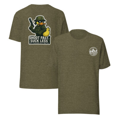 Shoot Fast, Suck Less Tee